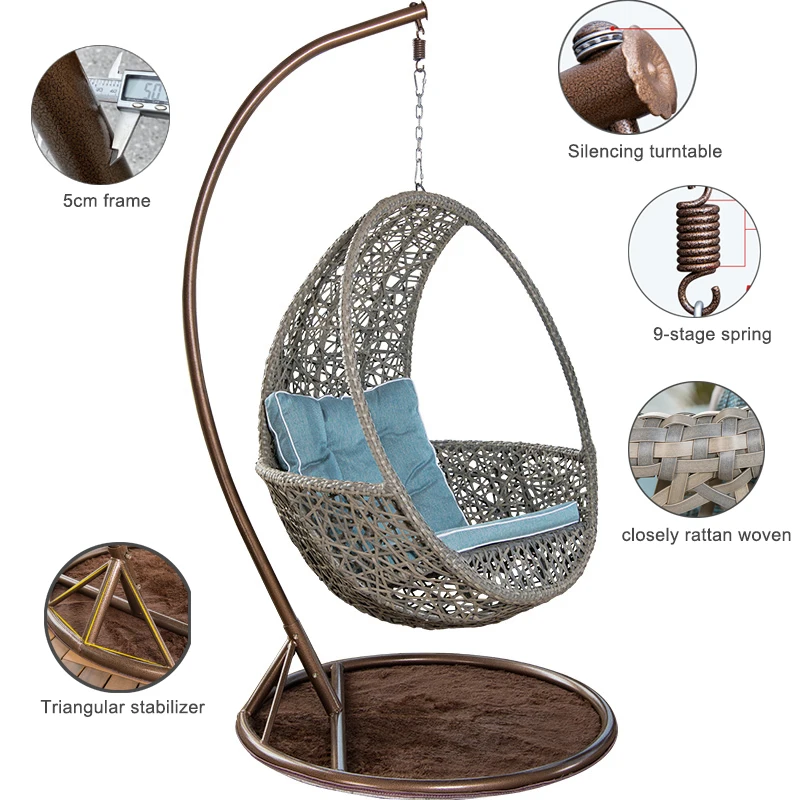 [ZUOAN IMPRESSIVE]Best Selling Modern Design Wicker Outdoor Indoor Hanging Chair Single Swing Leisure Furniture