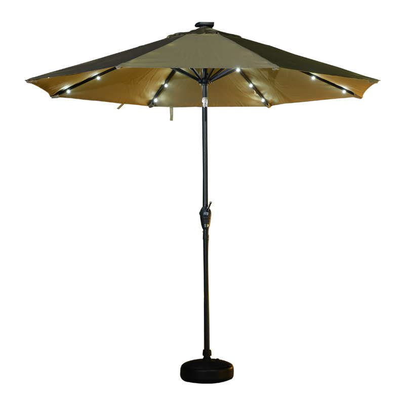 Outdoor Umbrella Waterproof Garden Beach Restaurant Umbrella Patio Sun Parasol Iron Umbrella With Push Button Tilt And Crank