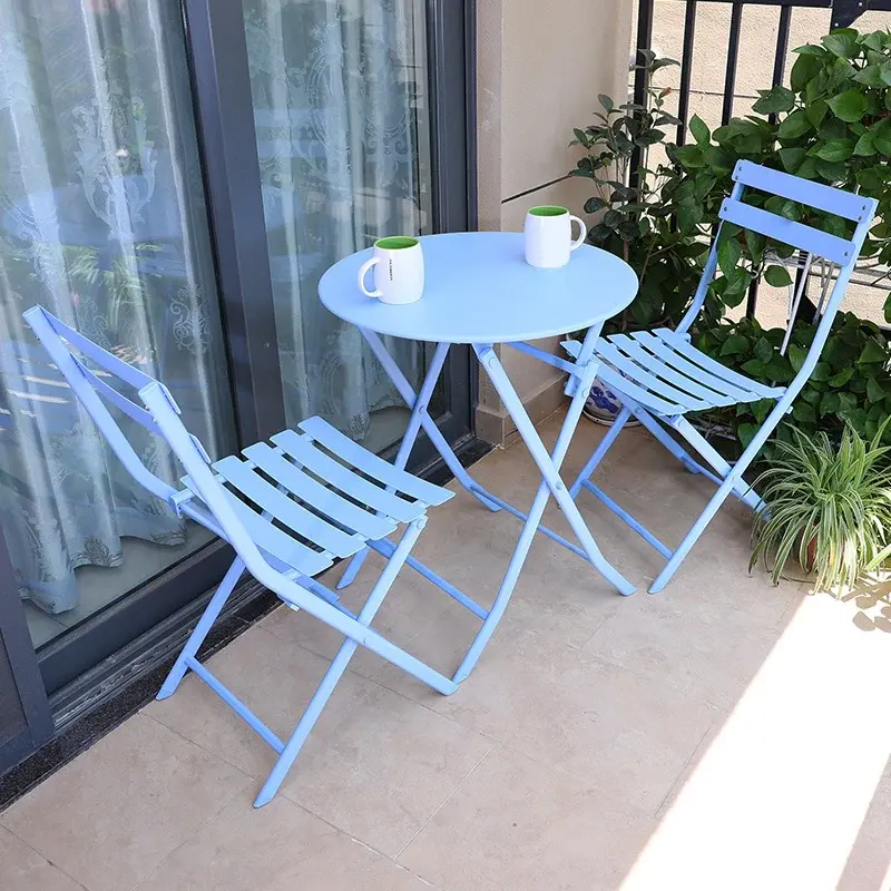 [ZUOAN IMPRESSIVE]Foldable Plastic Chair Table Set Outdoor/Indoor Furniture Set Garden Patio Balcony Leisure Portable Furniture