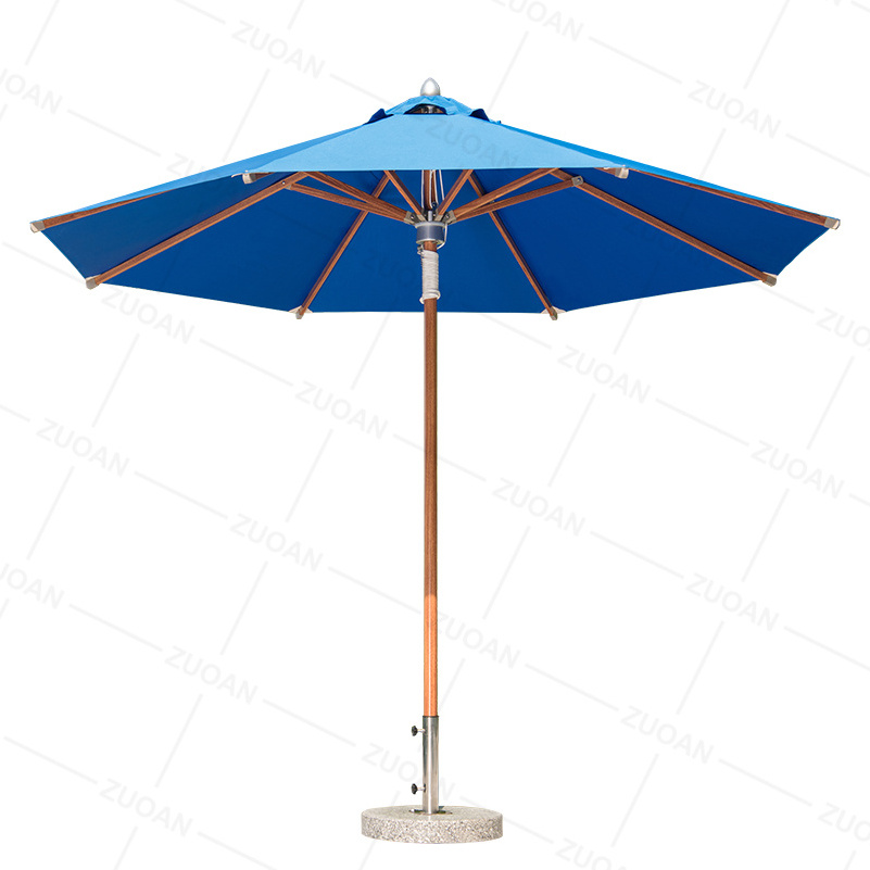 9ft/2.7m 8 ribs outdoor heavy duty center pole commercial table aluminium patio umbrella with marble base