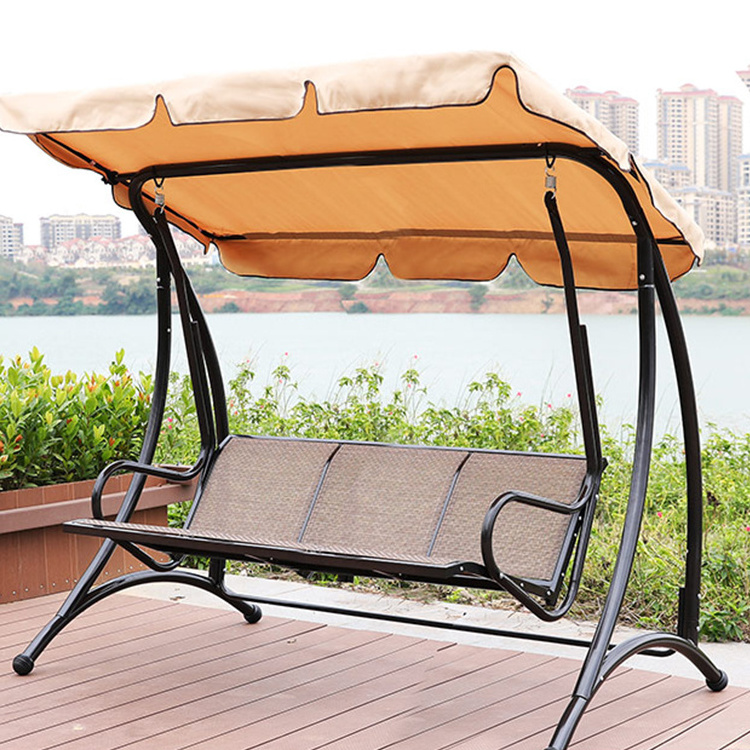 Hot sale hanging 2 seat bed swing ratan outdoor swing bed for patio furniture