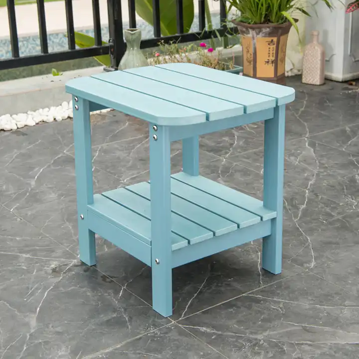 [ZUOAN IMPRESSIVE]Adirondack Plastic Wood Side Composite Swimming Pool Chair Table Set Mini Coffee Table