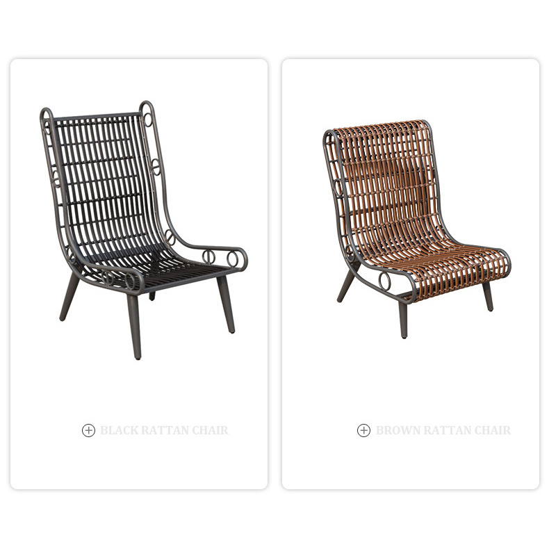 ZUOAN New Design Brown High Back Leisures Wicker Rattan Outdoor Terrace Pool Lounge Chairs