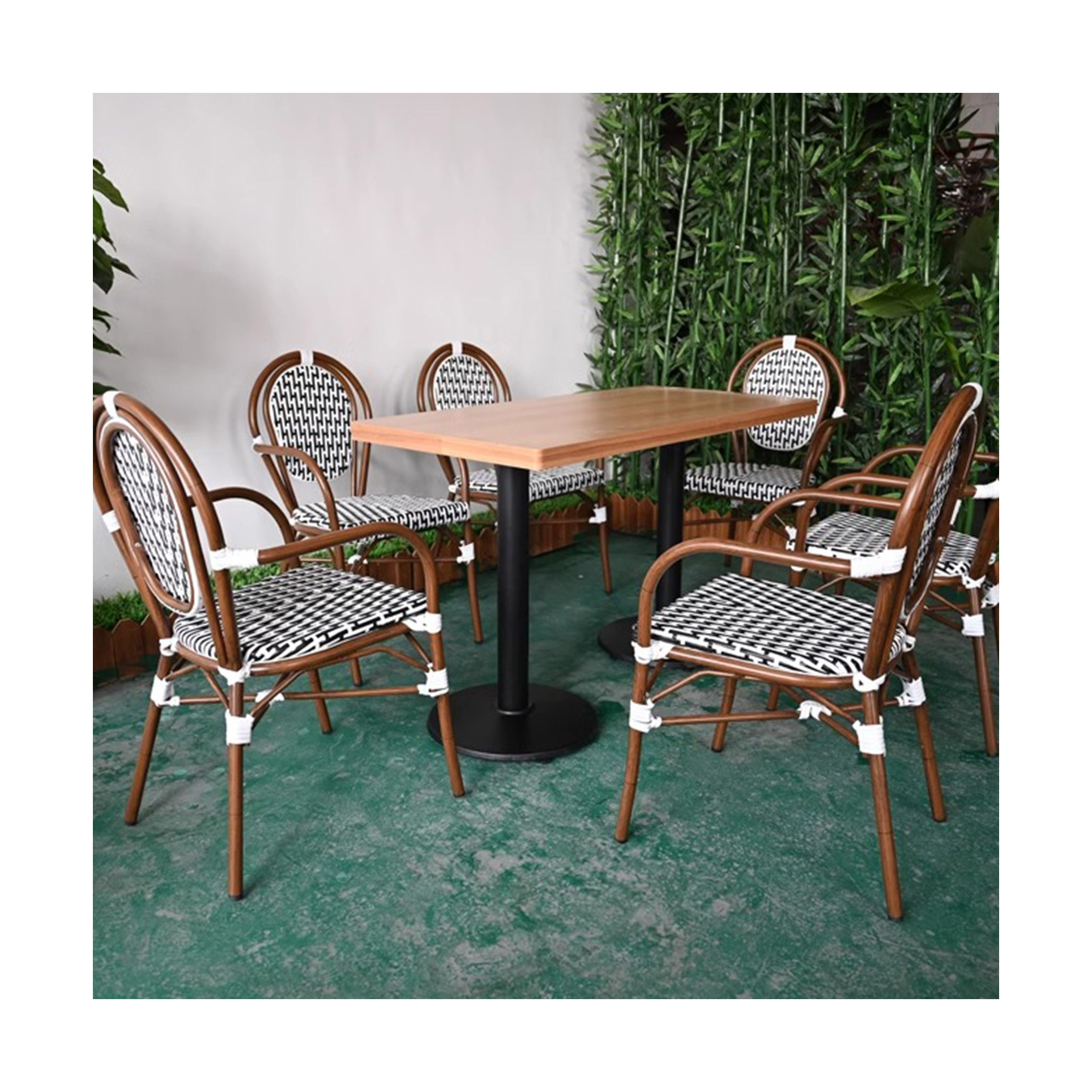 Custom OEM style PE rattan chairs factory price hand woven waterproof  tables set outdoor indoor patio garden dining  furniture