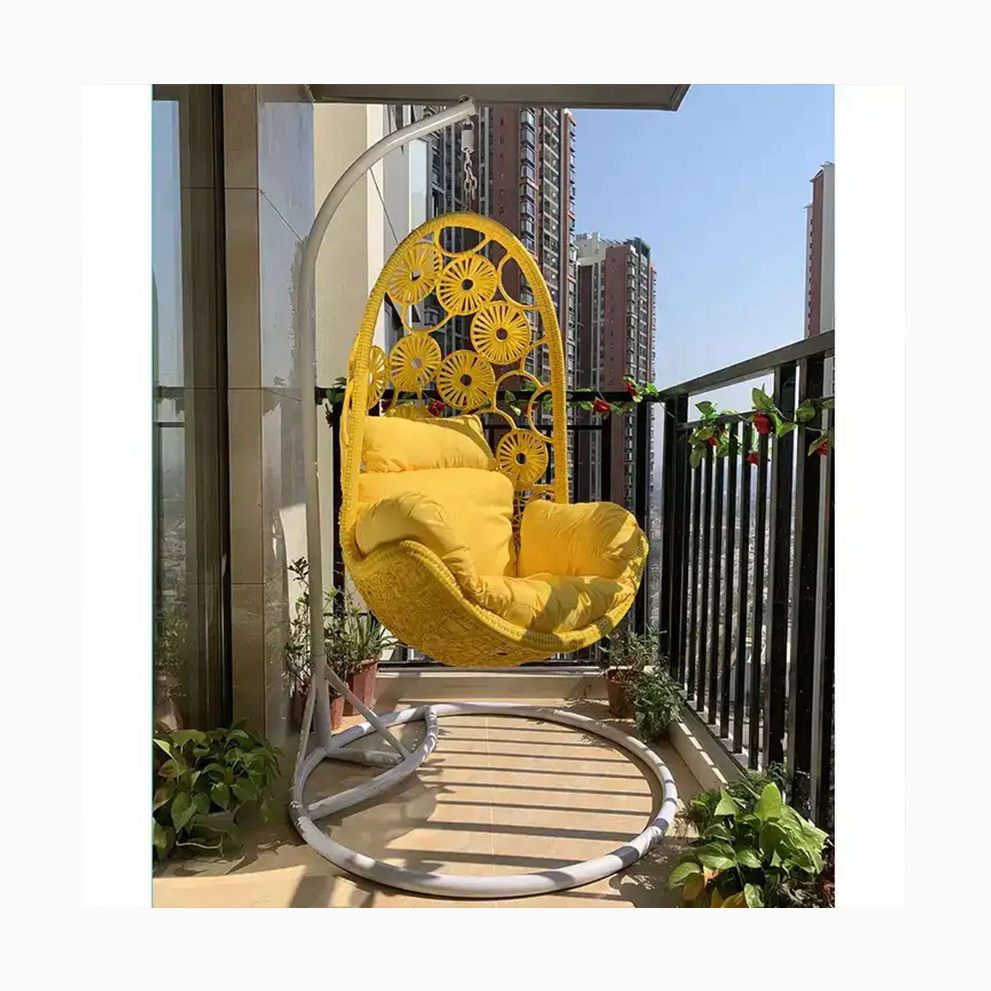 [ZUOAN IMPRESSIVE]Silla Colgante Style Modern Simple Design Hanging Swing Chair Balcony Patio Swing Variety Cushion Colors