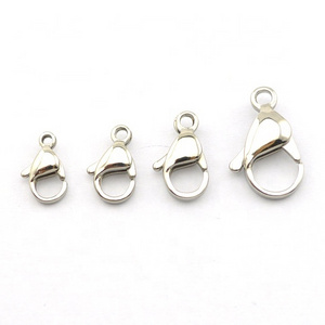 Size 12mm 13mm 15mm 19mm 23mm 25mm Wholesale Chain Finding 316l Stainless steel lobster clasp for DIY Jewelry Making