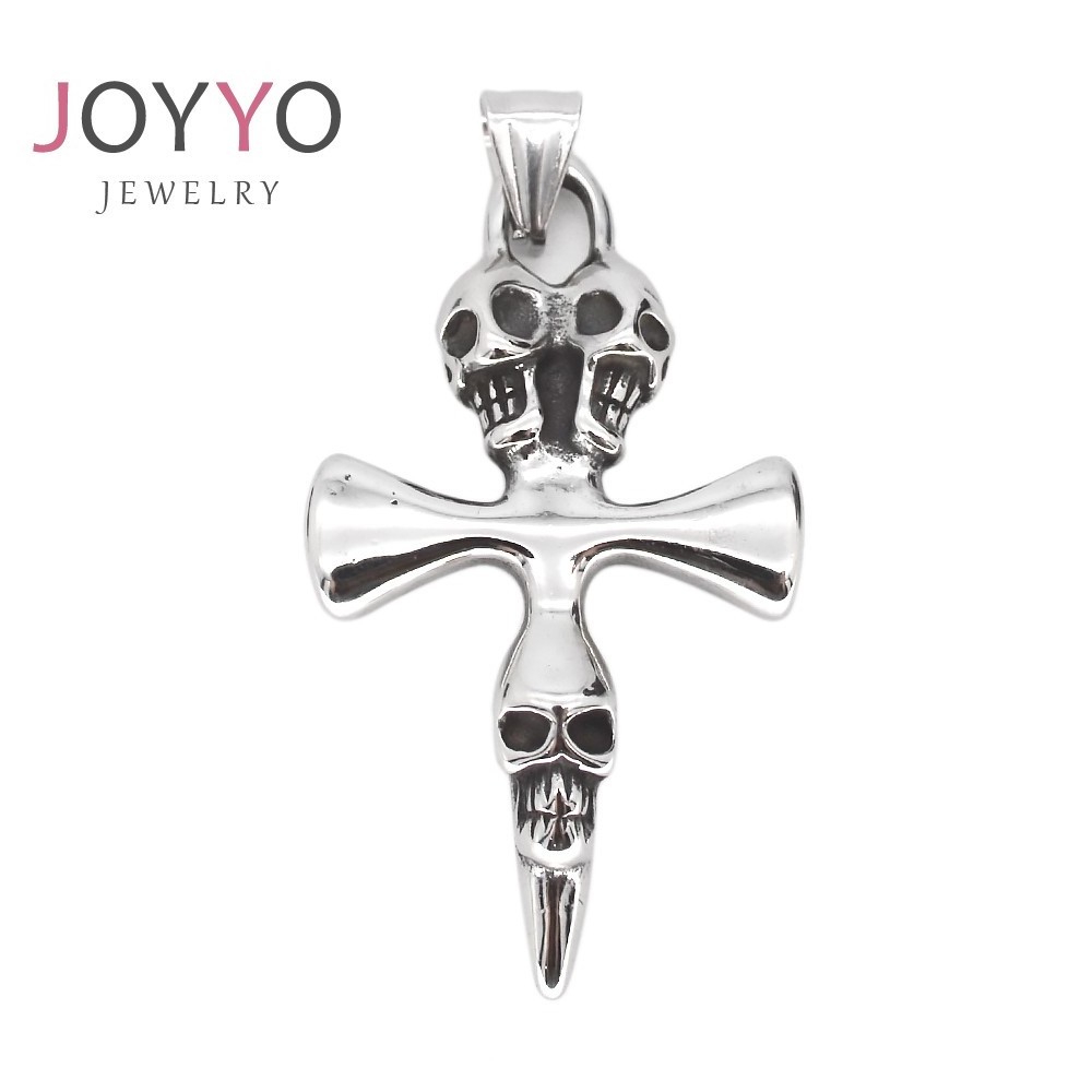 Personality Wholesale Skull Cross Pendant simple cool fashion Stainless Steel for men cross pendant