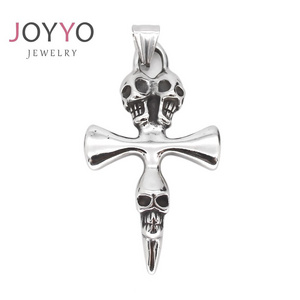 Personality Wholesale Skull Cross Pendant simple cool fashion Stainless Steel for men cross pendant