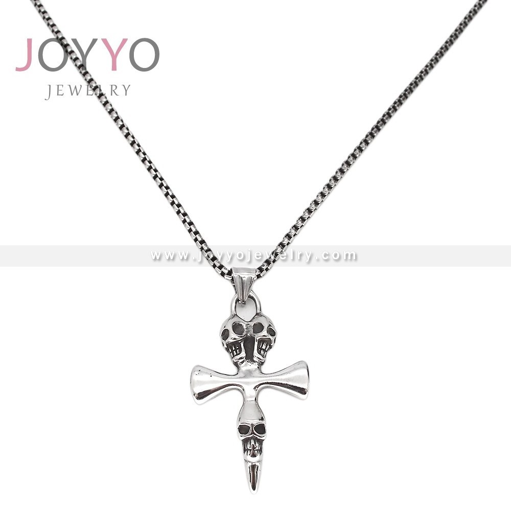 Personality Wholesale Skull Cross Pendant simple cool fashion Stainless Steel for men cross pendant