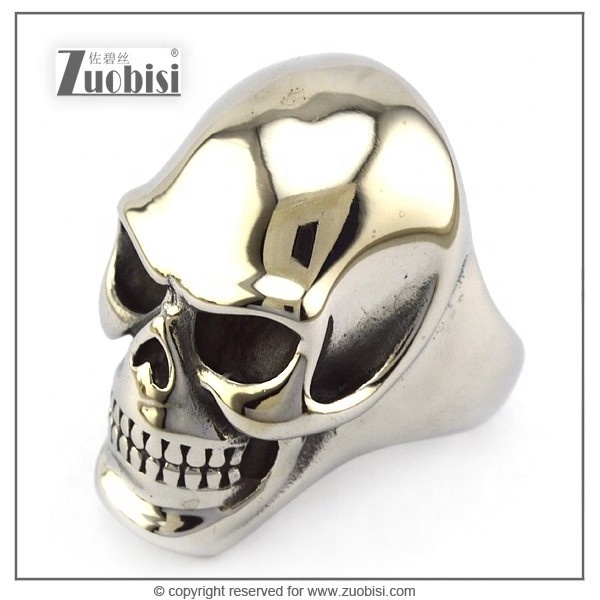 Heavy Huge Matt or High Polishing Stainless Steel Skull Ring with Solid Back for strong men motorcycle riders and bikers