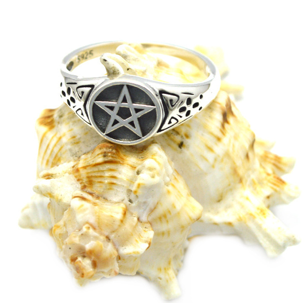 New design 925 sterling silver rings casting pentagram ring for men jewelry