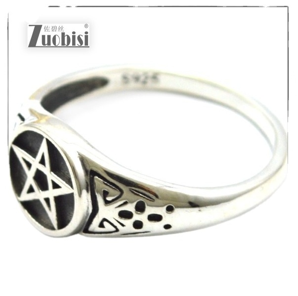 New design 925 sterling silver rings casting pentagram ring for men jewelry