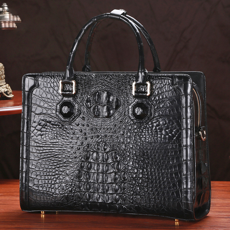 Luxury high quality Password lock handbag genuine crocodile leather Crossbody briefcase business bag for men Wholesale