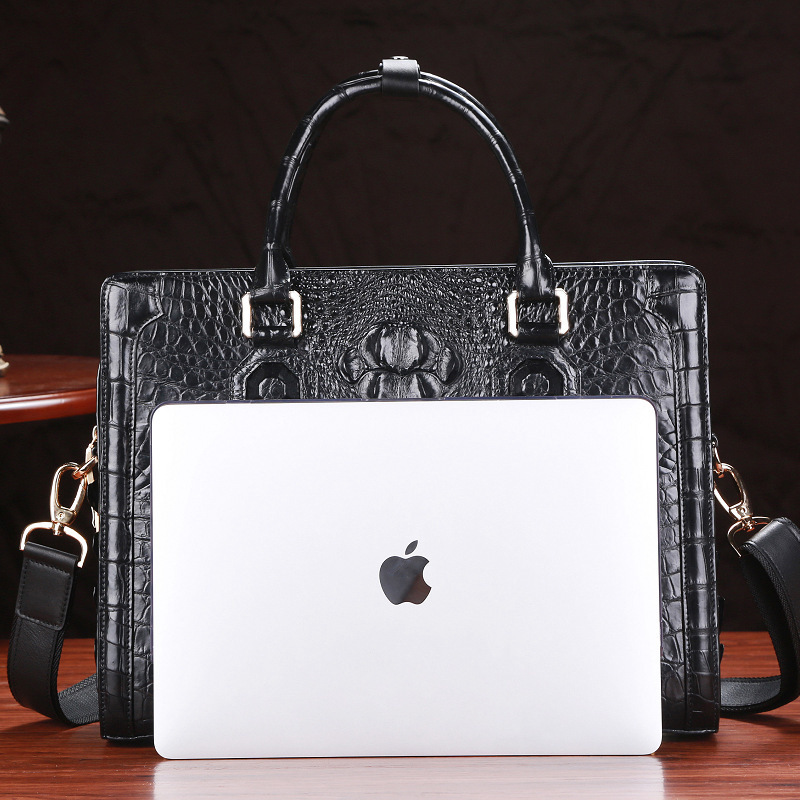 Luxury high quality Password lock handbag genuine crocodile leather Crossbody briefcase business bag for men Wholesale