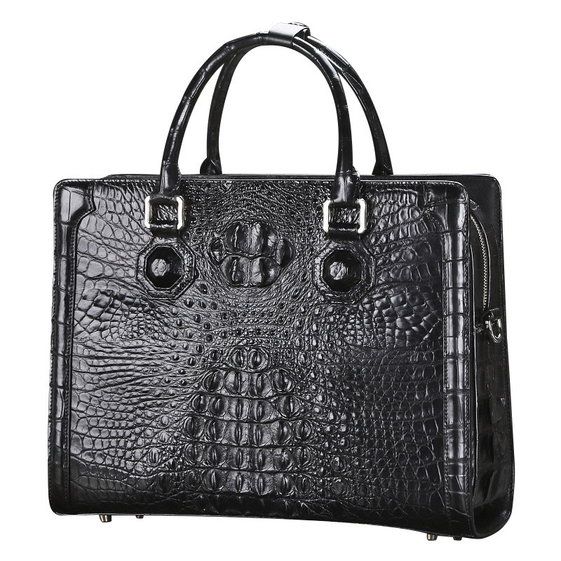 Luxury high quality Password lock handbag genuine crocodile leather Crossbody briefcase business bag for men Wholesale