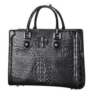 Luxury high quality Password lock handbag genuine crocodile leather Crossbody briefcase business bag for men Wholesale