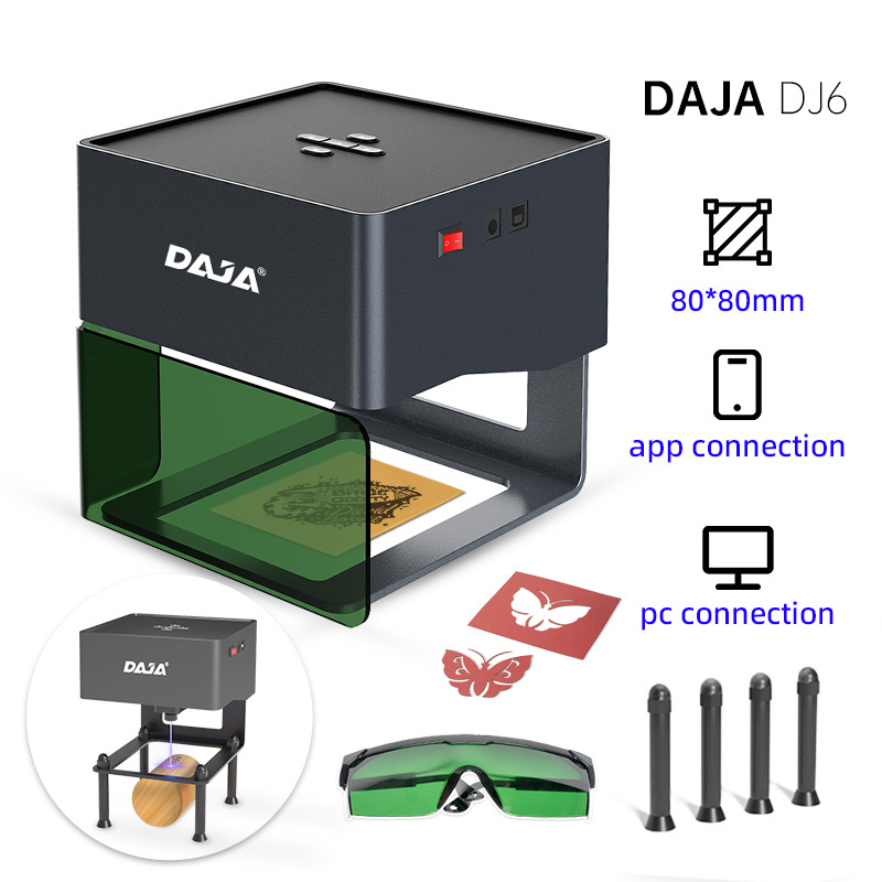 Dj6 Laser Engraving Machine App Control 3w Diode Cnc Diy Laser Engraver Small Portable Mini Logo Mark Printer Wood Cutter