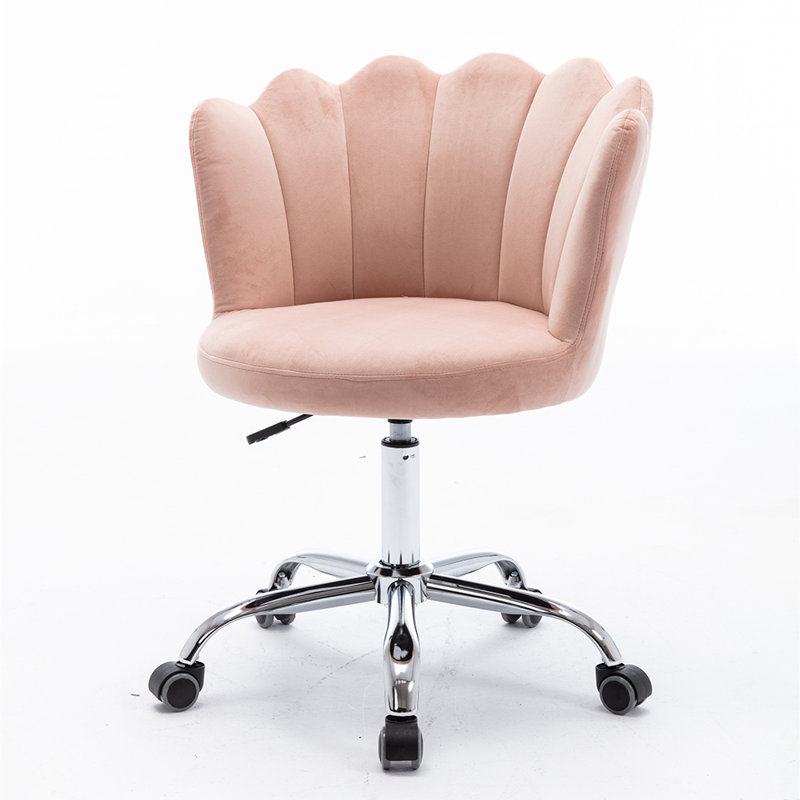 Stylish new design swivel pink velvet office desk task chair