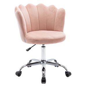 Stylish new design swivel pink velvet office desk task chair