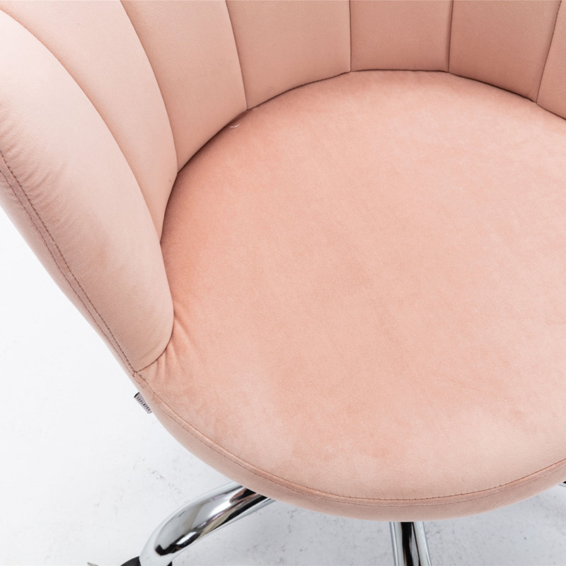 Stylish new design swivel pink velvet office desk task chair