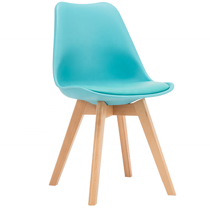 Modern nordic classic design pp plastic restaurant cafe tulip dining chair with wooden leg