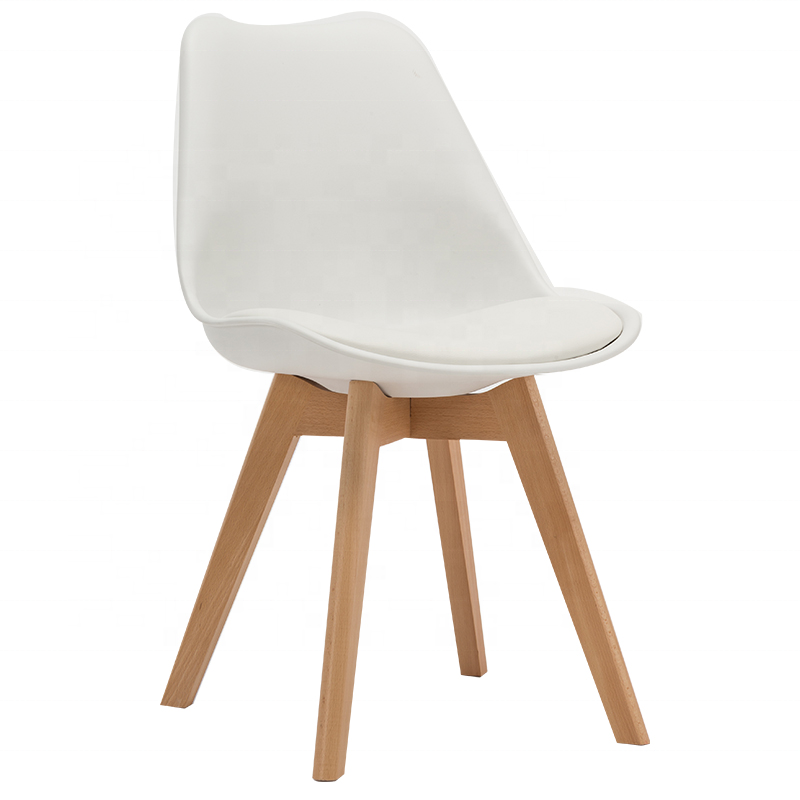 Modern nordic classic design pp plastic restaurant cafe tulip dining chair with wooden leg