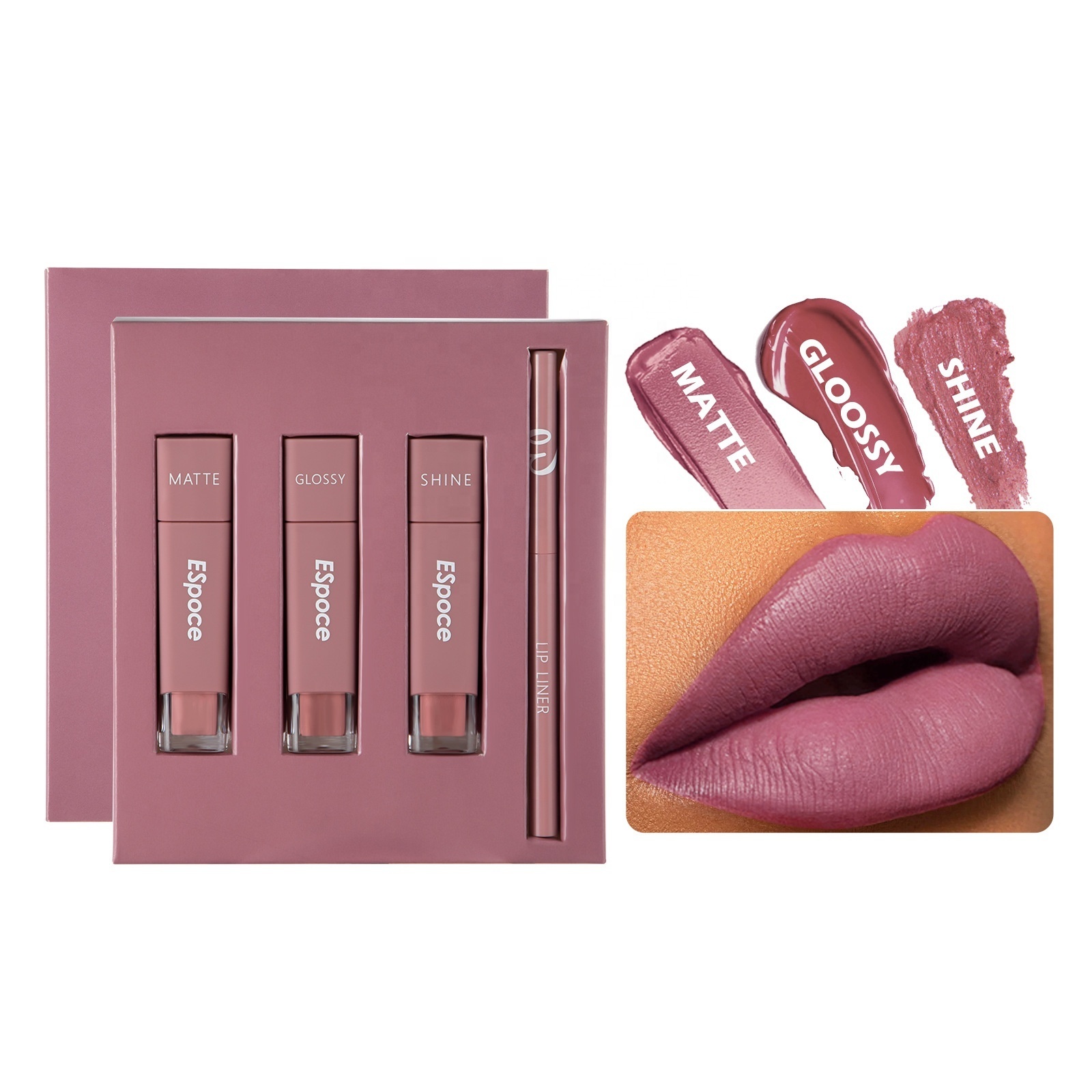 Wholesale Unique Glitter Gloss Lip Tint Lipstick Glaze Vegan Clear Lipgloss  Worth having  4 in 1 lipstick case