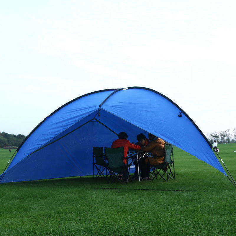 Large Family Camping Tent 6-8 Person Blue triangular canopy Tents with UV Protection