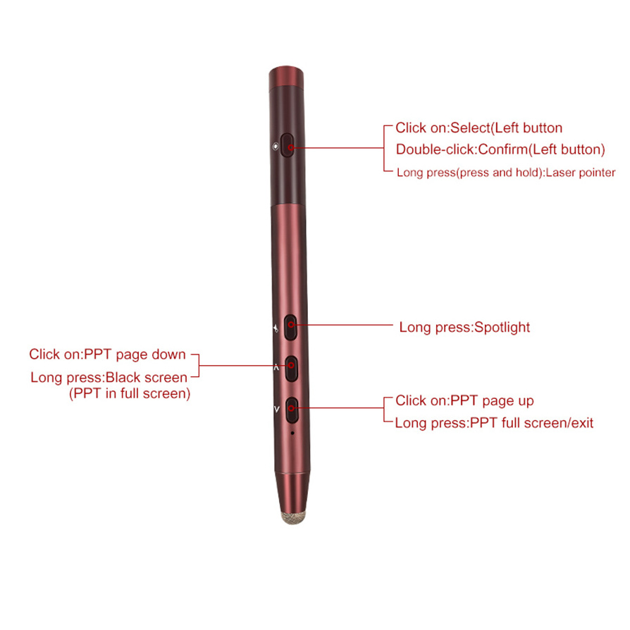 Multimedia Power Point Presenter IR Screen Mobile Phone Digital Laser Smart Pen With Spotlight Pen Mouse