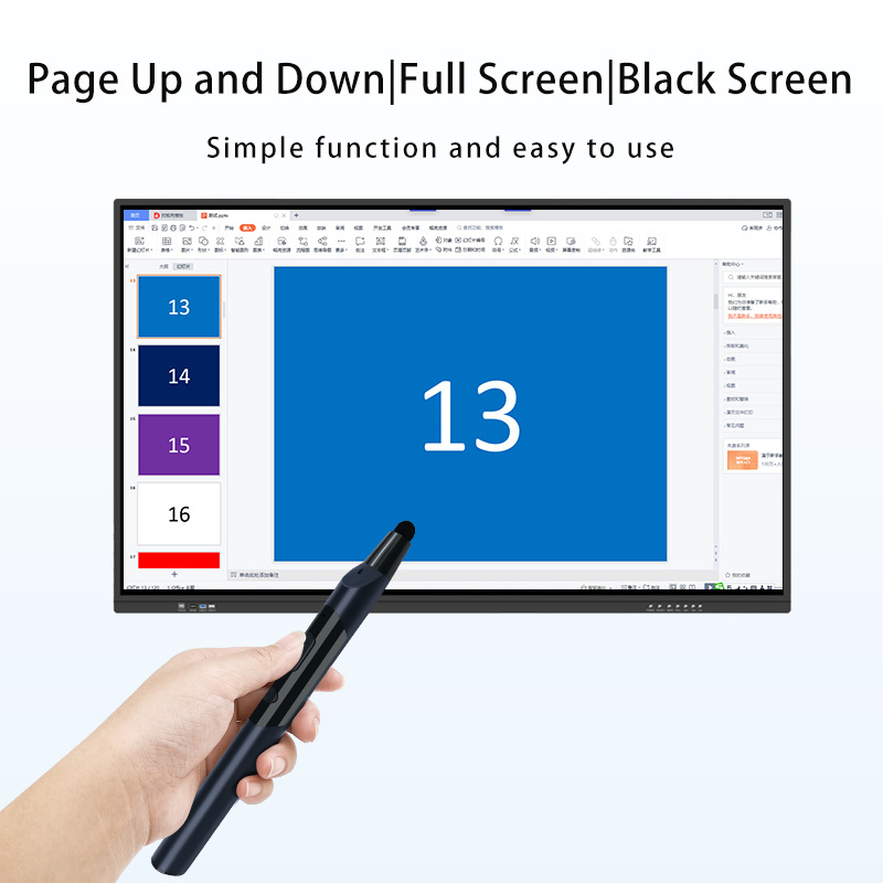 Educational Tool  Multi-functional Smart Teach Pointer Retractable Pen Red/ Green Laser PPT Page Up&Down for Interactive Display