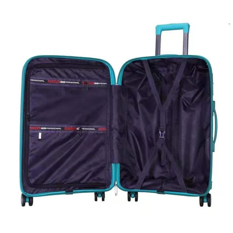 Hot sale Cheaper 100 % aluminum new PP luggage sets Long trip suitcase 3 pcs trolley luggage case for sale