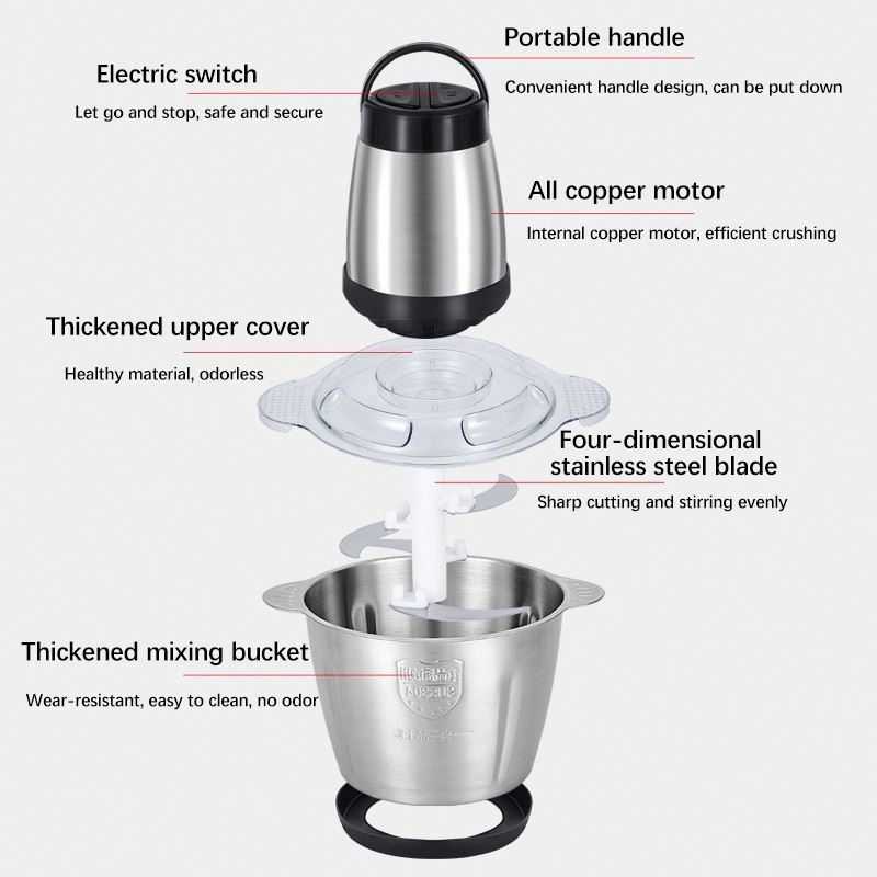 vegetable chopper speed stainless dual mixer fufu maker appliances kitchen electric, cassava carrot processor/