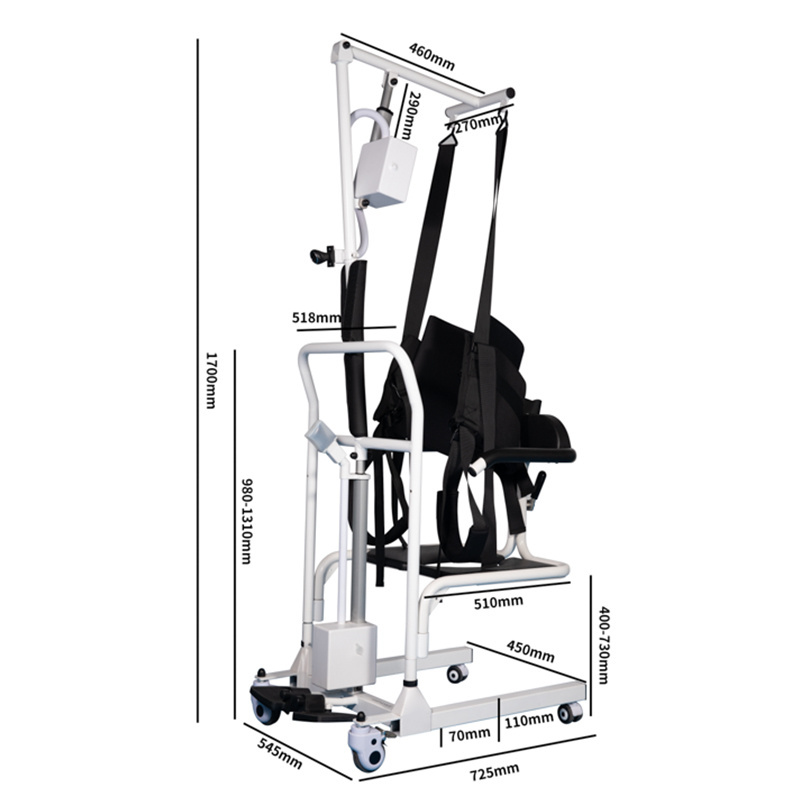 2023 New product electric lifting transfer chair with upper body lifting safety harness vest