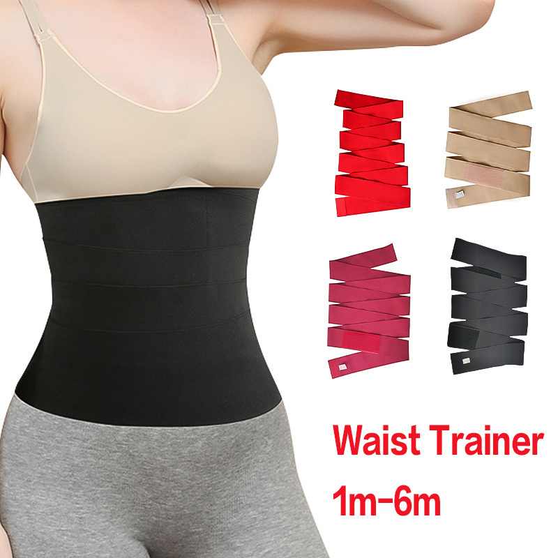 Women Slim Fitness Wear Seamless Yoga Set Waist Trainer Wrap Elastic Belt