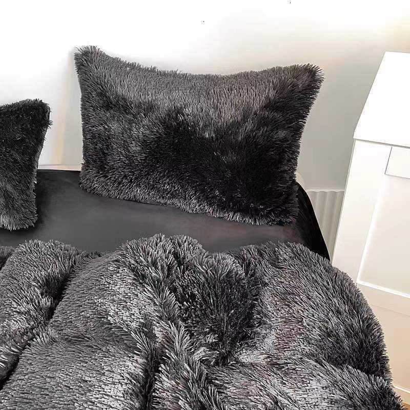 Soft Duvet Cover Sets Shaggy Plush Winter Duvet Cover Faux Fur Bedding Luxury Wholesale Winter Plush Fluffy Bedding Set