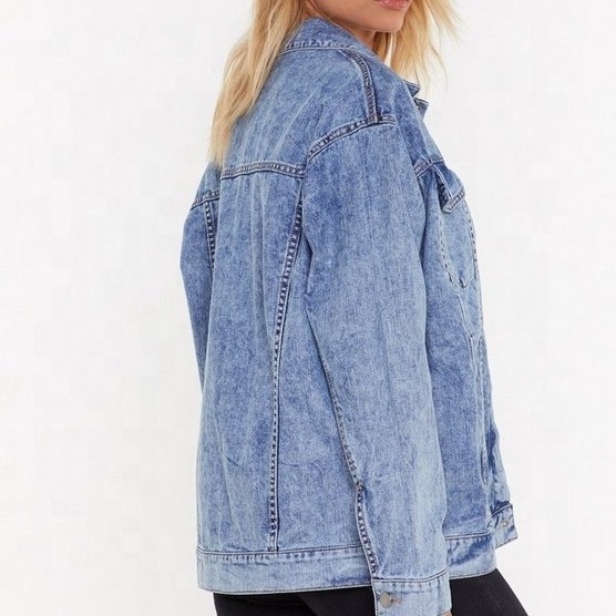 Vintage premium long jean jacket women denim jackets in bulk