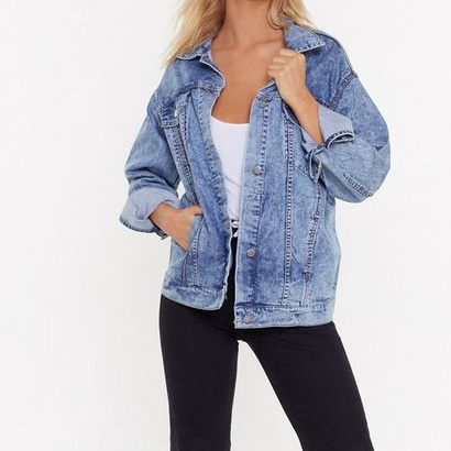 Vintage premium long jean jacket women denim jackets in bulk