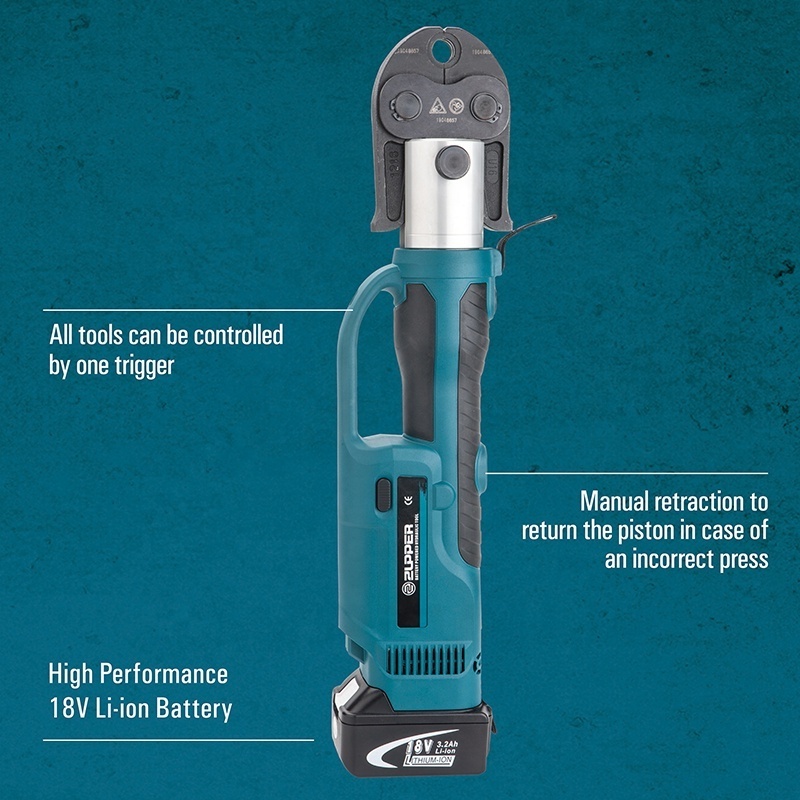 ZUPPER PZ-1550 Prensadora Multicapa Battery Powered Pipe Clamp Viega Press Fittings Tool For Stainless Steel Tube