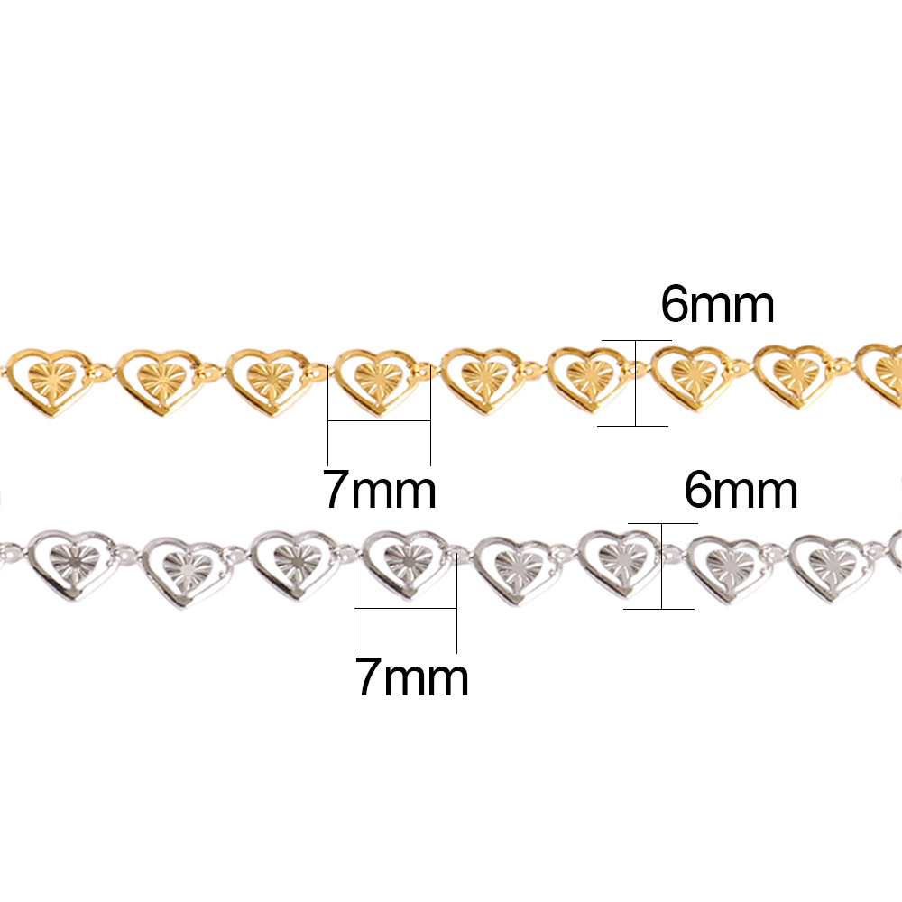 Fashion Stainless Steel Heart Bulk Chains for Jewelry Making Waterproof 14K Gold Filled Permanent Jewelry Chains