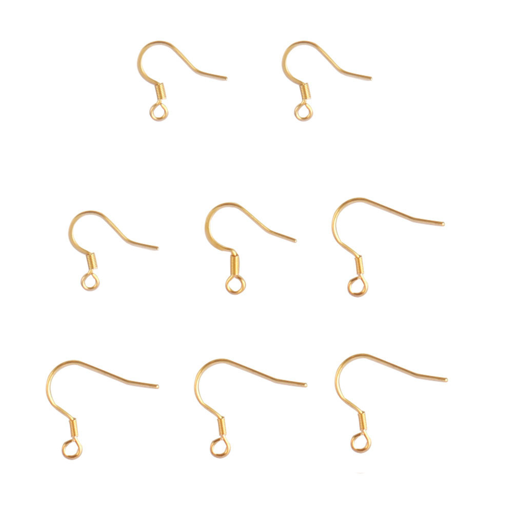 50PCS Stainless Steel Jewelry Findings French Hook Earwires Fish Hook With Spring For DIY Earring Jewelry Making Components