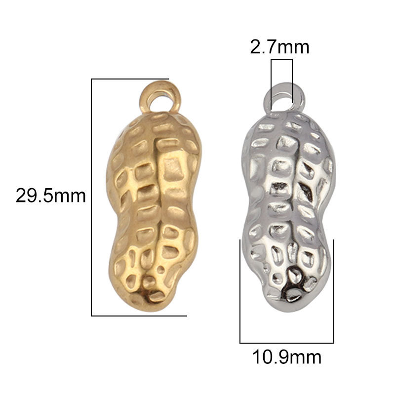 Wholesale Stainless Steel Peanut Charm For Jewelry Making Accessories Necklace Earrings Pendant