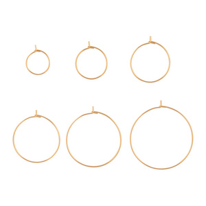 20pcs 20 30 40mm Stainless Steel Gold Plated Hoops Earrings Big Circle Ear Wires Hoops Earring Wires For DIY Jewelry Findings