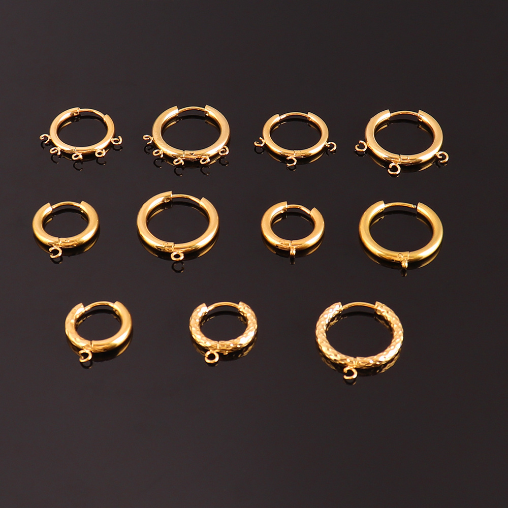 10PCS Stainless Steel Earring Findings Wholesale Diy Earring Hooks Round Hoop Earrings For Jewelry Making Supplies