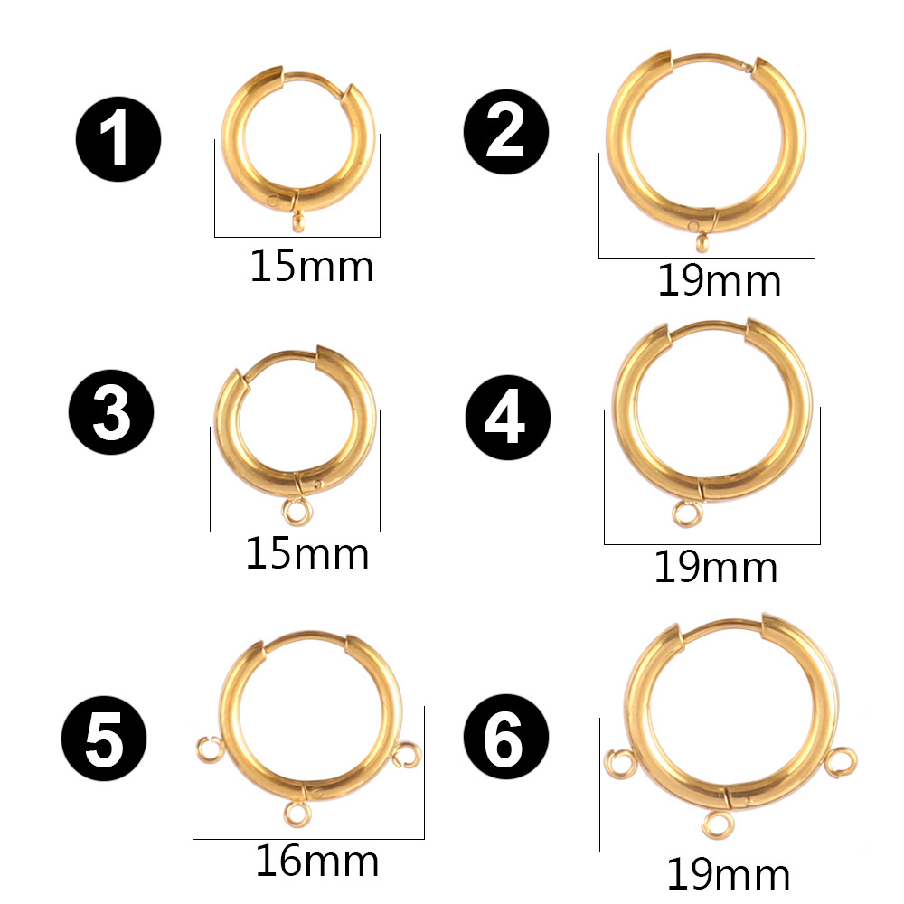 10PCS Stainless Steel Earring Findings Wholesale Diy Earring Hooks Round Hoop Earrings For Jewelry Making Supplies