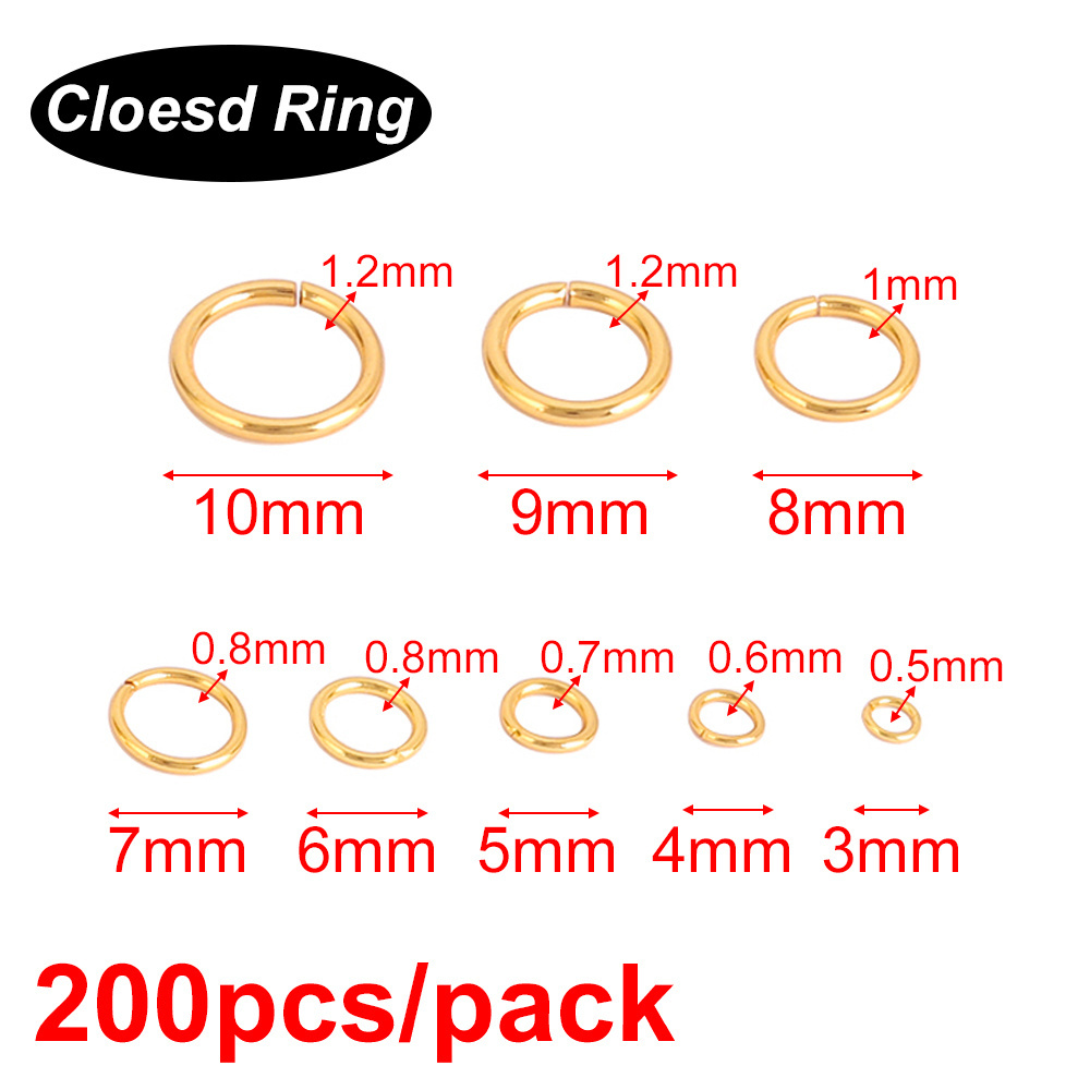 200PCS Stainless Steel Open Closed Jump Rings for Jewelry Making Bracelet Necklace Finding Accessories Filled Split Ring