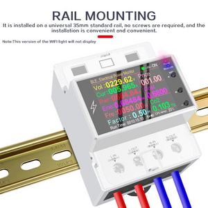 12 IN 1 Din Rail AC Monitor 110V 220V 100A Voltage Current Power Factor KWH Electric Energy Frequency Meter VOLT AMP For App