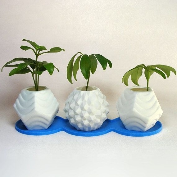 China factory custom design PLA marble resin flower pots white pots for plants indoor plastic vase