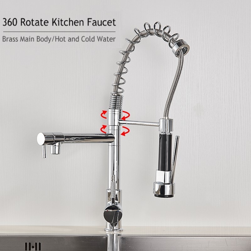 Contemporary Classic Hot Cold Water Kitchen Faucets Pull Out Torneira Cozinha Goumert