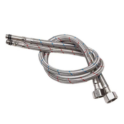 Faucet Cold and hot stainless steel hose Kitchen faucet inlet hose Red and blue braided pointed hose 60cm