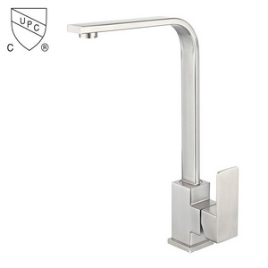 Creative Square Flat Tube Kitchen Faucet Household 304stainless Steel Sink Hot and Cold Water Tank Faucet Drawing Process Faucet